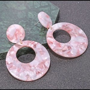 Round Pink Earrings
